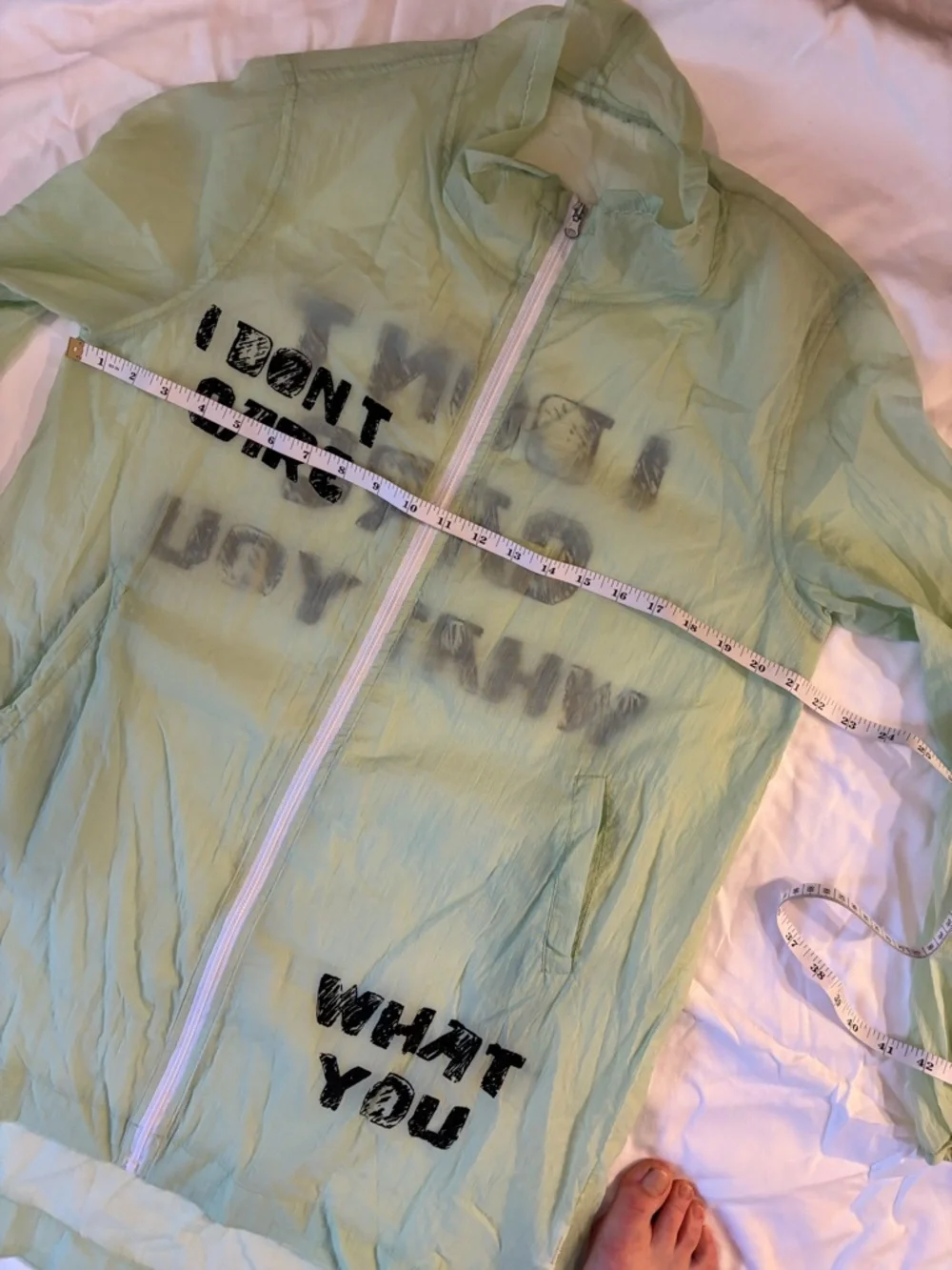 Edgy Graphic Green Oversized Grunge Lite Windbreaker Athleisure  Streetwear L